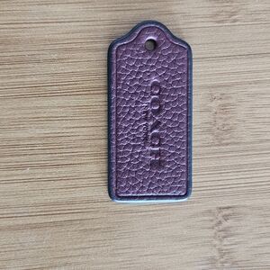 Coach Burgundy Maroon Leather Bag Purse Tag Keychain